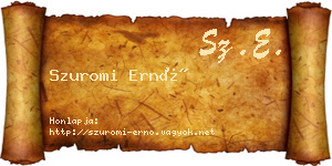 Szuromi Ernő névjegykártya